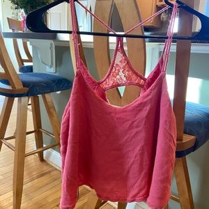 Salmon Forever 21 crop top